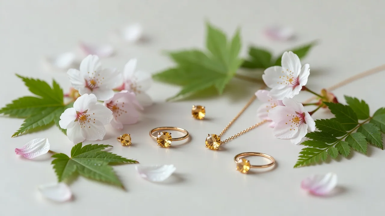 春の桜とトパーズのジュエリー